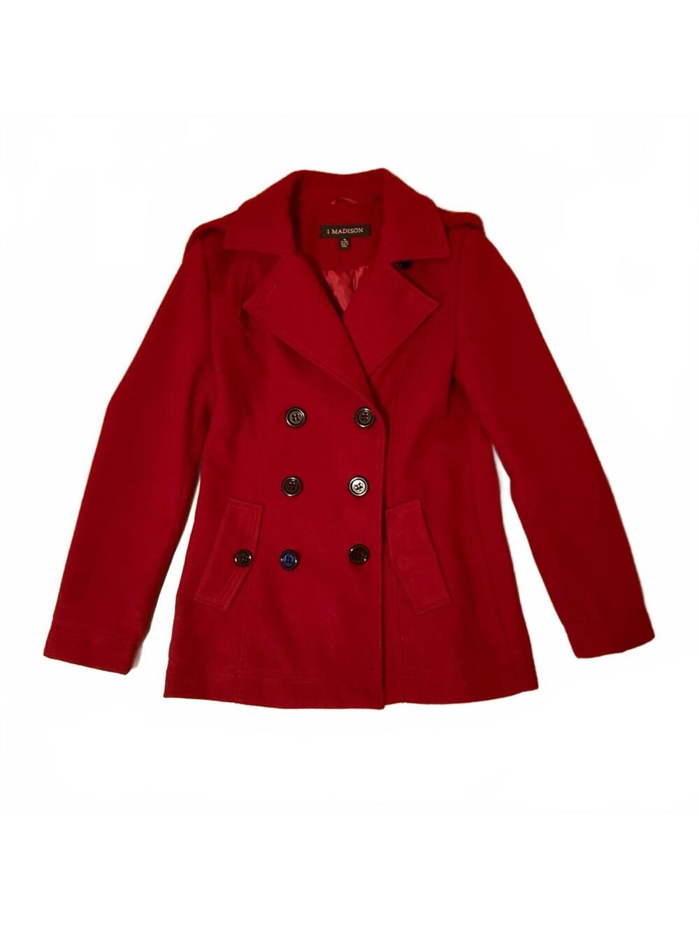 Madison Women's Bold Red Peacoat